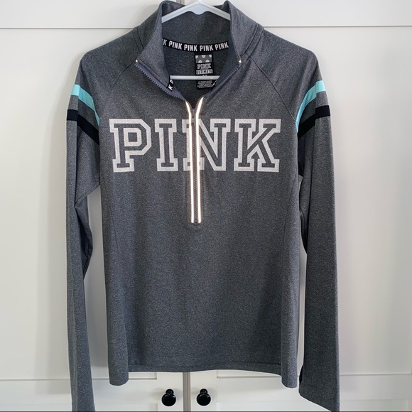 VS PINK Ultimate 1/2 Zip Athletic Pullover with Reflective Details M - Picture 1 of 10